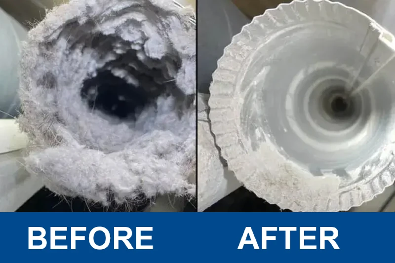 dryer vent cleaning before and after